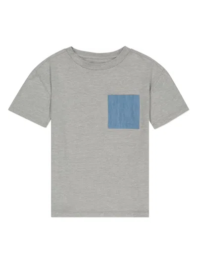 Dl1961 Kids' Denim-pocket T-shirt In Grey
