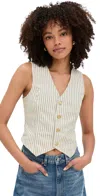 Shop Dl1961 Denim Vest Seashell Stripe (vintage)