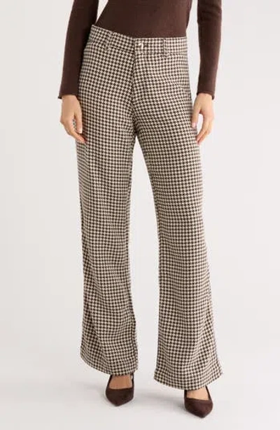 Dl1961 Desi Houndstooth Cotton Wide Leg Pants In Gray