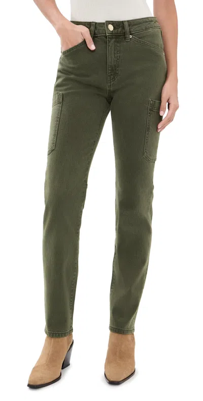 Dl1961 Devon Low Rise Cigarette Jeans In Green