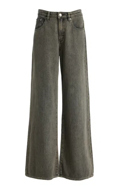 Dl1961 Dl Aura Alex Baggy Wide Leg Low Rise Jeans In Green