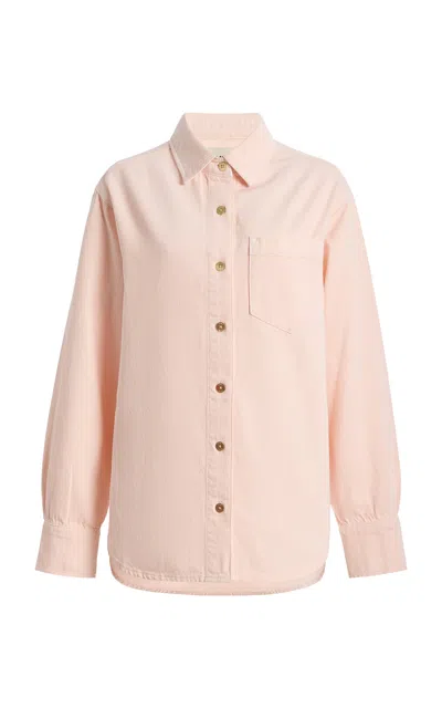 Dl1961 Dl Aura Faye Oversized Denim Shirt In Pink