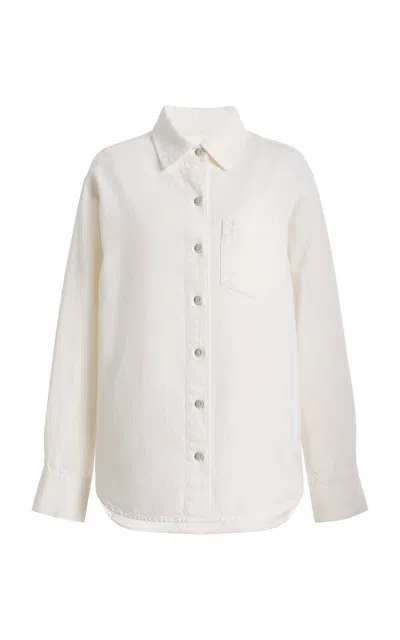 Dl1961 Dl Aura Faye Oversized Denim Shirt In White