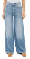 Dl1961 Zoie Low Rise Relaxed Wide Leg Jeans In River Bank (dl Aura)