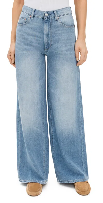 Dl1961 Dl Aura Hepburn Wide Leg High Rise Jeans River Bank (dl Aura)
