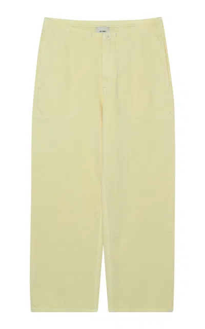 Dl1961 Dl Aura Sienna Low-slung Drawstring Wide Leg Jeans In Yellow