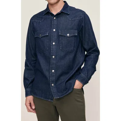 Dl1961 Dominick Cotton Blend Denim Western Shirt In Blue
