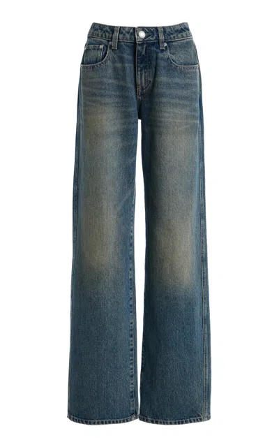 Dl1961 Drue Low-rise Straight-leg Jeans In Navy