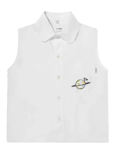 Dl1961 Kids' Embroidered-detail Cotton Tank Top In White