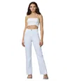Dl1961 Emilie Jeans Women's White High Rise Side Slit Straight Leg Jdm1993 In White