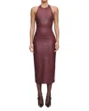 Dl1961 Esme Coated Midi Dress In Burgundy