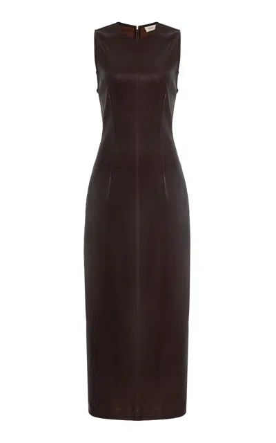 Dl1961 Esme Coated Midi Dress In Brown
