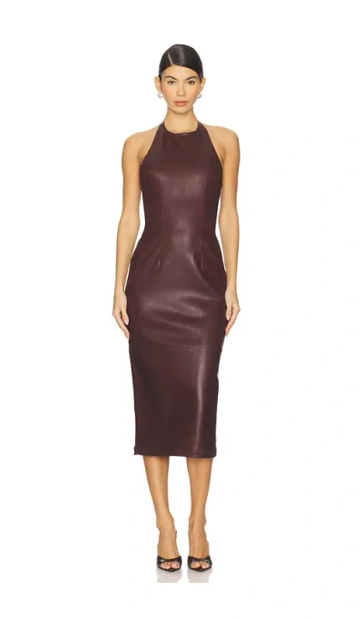 Dl1961 Esme Coated Midi Dress In Burgundy
