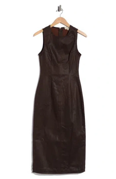 Dl1961 Esme Coated Sleeveless Midi Dress In Walnut Coated
