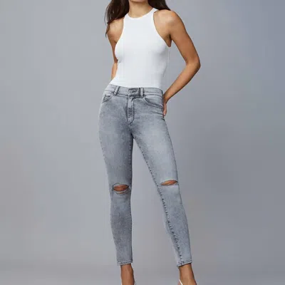 Dl1961 Farrow High Rise Instasculpt Ankle Skinny Jean In Chalk Distressed In Gray
