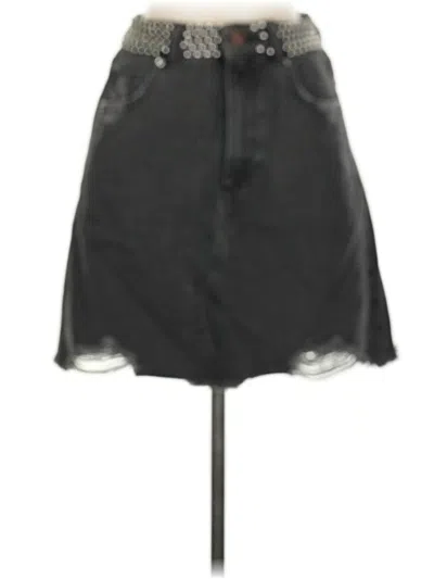 Pre-owned Dl1961 Faux Leather Skirt In Black