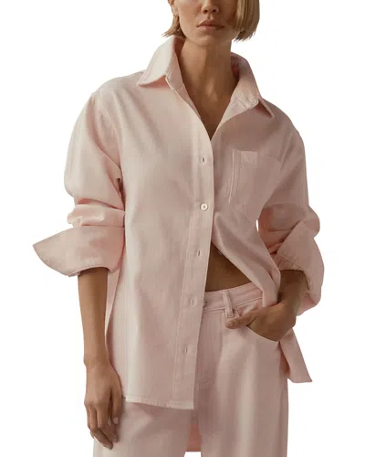 Dl1961 Faye Aura Oversized Shirt In Pink