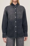 Dl1961 Faye Denim Shirt In Burgundy