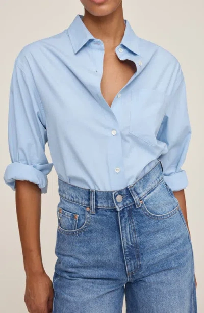 Dl1961 Faye Oversize Button-up Shirt In Blue