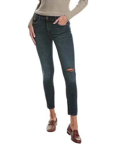 Dl1961 Florence Skinny Dark Creek Busted Mid-rise Instasculpt Ankle Cut Jean In Blue