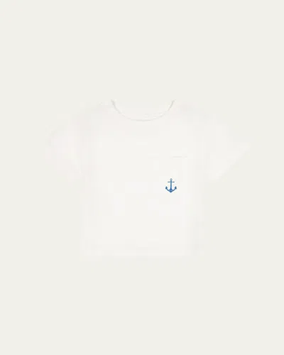 Dl1961 Kids' Girl's Anchor Graphic T-shirt In White