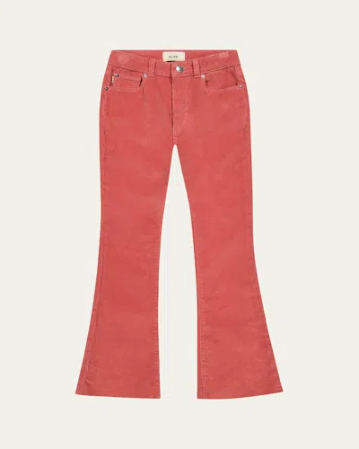 Dl1961 Kids' Girl's Claire High Rise Corduroy Pants In Deep Blush Corduroy