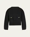 Dl1961 Girl's Edie Cropped French Terry Sweatshirt In Black Studded