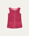Dl1961 Girl's Hana Velvet Pinafore Dress In Hibiscus Velvet
