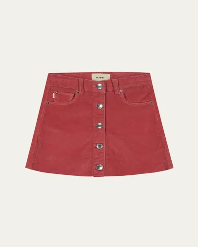 Dl1961 Kids' Girl's Jenny Corduroy Mini Skirt In Deep Blush Corduroy