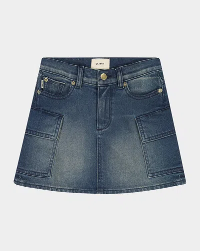 Dl1961 Kids' Girl's Jenny Denim Cargo Skirt In Adams Cargo