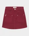 Dl1961 Girl's Jenny Denim Mini Skirt In Red