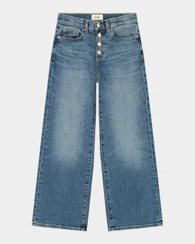 Dl1961 Kids' Girl's Lili Wide-leg Denim Jeans In Blue