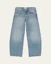 Dl1961 Girl's Lilia Barrel Jeans In Lt Island Park