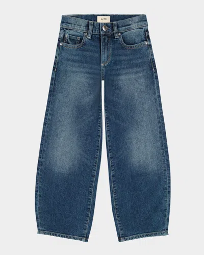 Dl1961 Kids' Girl's Lilia Denim Barrel Jeans In Blue