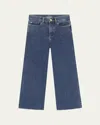 Dl1961 Girl's Lily High-rise Wide-leg Denim Jeans In Adams (performance)