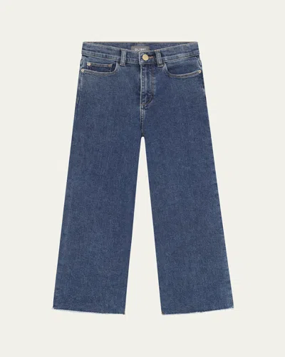 DL1961 GIRL'S LILY HIGH-RISE WIDE-LEG DENIM JEANS