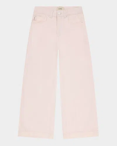 Dl1961 Kids' Girl's Lily High-rise Wide-leg Denim Jeans In Primrose Pink