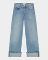 Dl1961 Girl's Lily Wide Leg Jeans In Ridge Cuffed