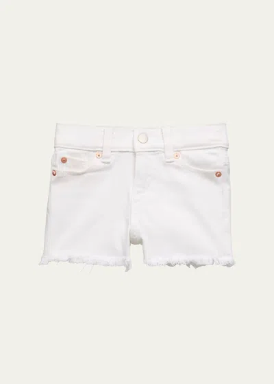 Dl1961 Kids' Girl's Lucy Cut Off Denim Shorts In White Frayed