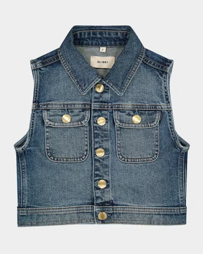 Dl1961 Kids' Girl's Manning Denim Vest In Blue