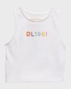 DL1961 GIRL'S MARCIE EMBROIDERED LOGO TANK TOP
