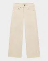 Dl1961 Girl's Lily Wide Leg Corduroy Pants In Ecru