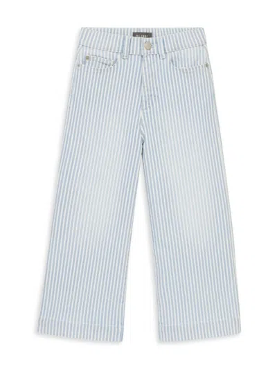 Dl1961 Kids' Girl's Lily Striped Wide Leg Pants In Blue Stripe