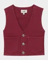 Dl1961 Girl's Zizi Buttoned Vest In Red