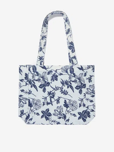 Dl1961 Kids' Floral-print Cotton Tote Bag In White