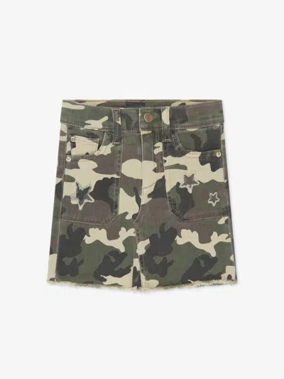 Dl1961 Kids' Girls Jenny Camouflage Skirt In Green