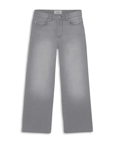 Dl1961 Girls' Lily Wide Leg Cropped Ultimate Knit Jeans - Little Kid, Big Kid In Gray