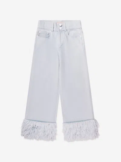 Dl1961 Kids' Faux Fur-trimmed Jeans In Blue