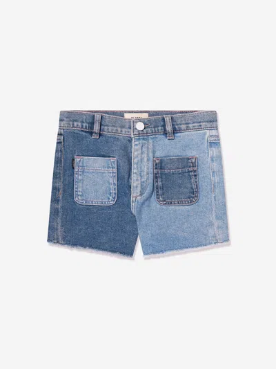 Dl1961 Kids' Colour-block Denim Shorts In Blue