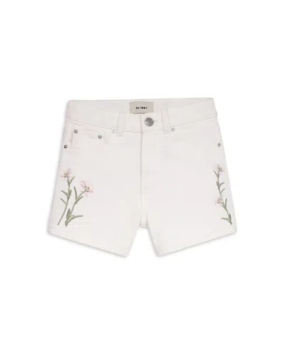 Dl1961 Girls' Lucy Embroidered Floral Shorts - Big Kid In White